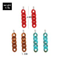 New Simple Multicolor Three-color Acrylic Hanging Ring Tassel Earrings 3 Pairs main image 6