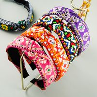 Fashion Elements Fabric Individuality Ethnic Embroidery Flower Headband Wholesale main image 2