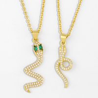Mode Schlangenanhänger Einfache Diamant Nische Schlüsselbein Kupfer Halskette Für Frauen main image 1