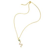 Fashion Snake Pendant Simple Diamond Niche Clavicle Copper Necklace For Women main image 5