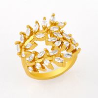 Creative Fashion Simple Inlaid Zircon Ring Leaf Branch Ring Wholesale main image 1