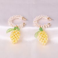 Korean Fashion Simple Lemon Pearl Earrings For Women Wholesale main image 1