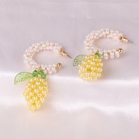 Korean Fashion Simple Lemon Pearl Earrings For Women Wholesale main image 3