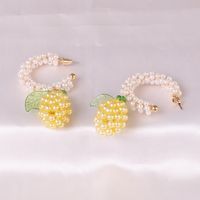 Korean Fashion Simple Lemon Pearl Earrings For Women Wholesale main image 4