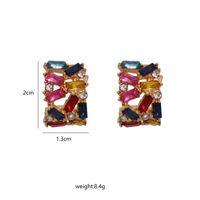 Fashion C Shape Diamond Alloy Artificial Gemstones Earrings Ear Studs main image 5