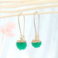 Korean Imitation Natural Stone Bayberry Ball Earrings Retro Ice Flower Ball Earrings Wholesale main image 3