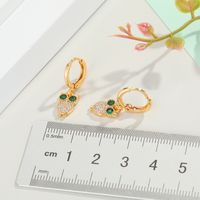 Micro-inlaid Owl Animal Zircon Exquisite Diamond-studded Drop Earrings Wholesale main image 5