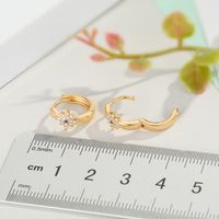 Micro-inlaid Meteor Cross Color Real Gold Plated Earrings Exquisite Zircon Earrings Wholesale main image 5
