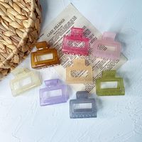Korea Retro Caramel Color Hollow Square Hair Clip Transparent Clip Wholesale main image 1