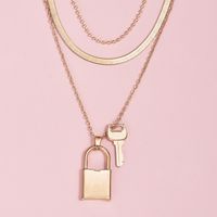 Beliebte Mode Lock Key Anhänger Kombination Frauen Halskette Großhandel main image 4