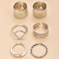 Fashionable Korean Prismatic Twist Simple Women's Ring Set Wholesale main image 3