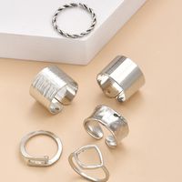 Fashionable Korean Prismatic Twist Simple Women's Ring Set Wholesale main image 5