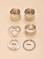 Fashionable Korean Prismatic Twist Simple Women's Ring Set Wholesale main image 6