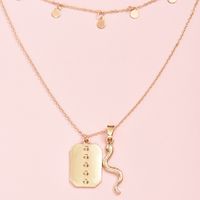 New Multi-layer Disc Snake-shaped Alloy Pendant Necklace main image 4