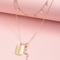 New Multi-layer Disc Snake-shaped Alloy Pendant Necklace main image 5