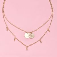 Fashion Street Style Trend Disc Alloy Pendant Necklace For Women main image 3