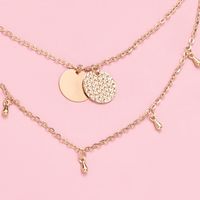 Fashion Street Style Trend Disc Alloy Pendant Necklace For Women main image 4