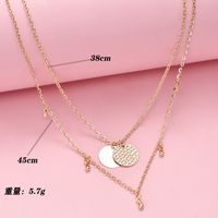 Fashion Street Style Trend Disc Alloy Pendant Necklace For Women main image 5
