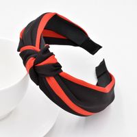 New Classic Color Matching Striped Hair Fabric Side Head Buckle Retro Headband Wholesale main image 3