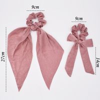 Simple Pure Color Satin Long Ribbon Hair Tie Ponytail Fabric Bow Elastic Rubber Band Head Rope Wholesale main image 3