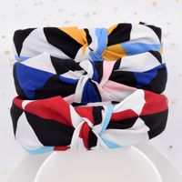 Classic Plaid Striped Korean Plaid Cross-knotted Fabric Color Matching Headband Wholesale main image 4