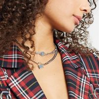 Mode Einfache Mehrschichtige Lock Anhänger Anhänger Legierung Halskette Für Frauen main image 1