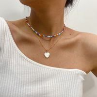 Collier En Alliage De Perles De Riz De Couleur Géométrique De Chaîne De Clavicule Perlée Sauvage De Mode main image 1