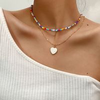 Collier En Alliage De Perles De Riz De Couleur Géométrique De Chaîne De Clavicule Perlée Sauvage De Mode main image 3
