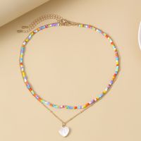 Fashion Wild Beaded Clavicle Chain Geometric Color Rice Bead Alloy Necklace main image 4