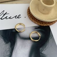 Retro Simple Circle Gold-plated Silver Non-fading Hoop Earrings Wholesale sku image 1