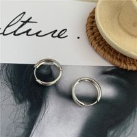 Retro Simple Circle Gold-plated Silver Non-fading Hoop Earrings Wholesale sku image 2
