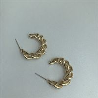 Simple Gold Small Circle Hollow Horn Earring Wholesale sku image 1