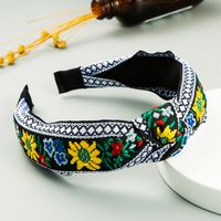Fashion Elements Fabric Individuality Ethnic Embroidery Flower Headband Wholesale sku image 2