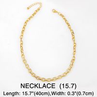 Women's Diamond Thick Chain Hip-hop  Punk Style Clavicle Chain Copper Necklace sku image 2