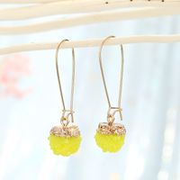 Korean Imitation Natural Stone Bayberry Ball Earrings Retro Ice Flower Ball Earrings Wholesale sku image 2