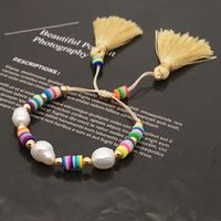Hot-saling Accessories Colored Clay Bohemian Style Fashion Natural Pearl Bracelet For Women sku image 1