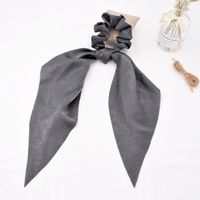 Simple Pure Color Satin Long Ribbon Hair Tie Ponytail Fabric Bow Elastic Rubber Band Head Rope Wholesale sku image 11