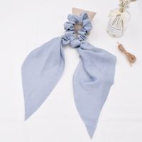 Simple Pure Color Satin Long Ribbon Hair Tie Ponytail Fabric Bow Elastic Rubber Band Head Rope Wholesale sku image 12