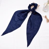 Simple Pure Color Satin Long Ribbon Hair Tie Ponytail Fabric Bow Elastic Rubber Band Head Rope Wholesale sku image 14