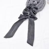 Simple Pure Color Satin Long Ribbon Hair Tie Ponytail Fabric Bow Elastic Rubber Band Head Rope Wholesale sku image 2