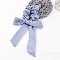 Simple Pure Color Satin Long Ribbon Hair Tie Ponytail Fabric Bow Elastic Rubber Band Head Rope Wholesale sku image 3