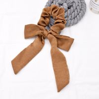 Simple Pure Color Satin Long Ribbon Hair Tie Ponytail Fabric Bow Elastic Rubber Band Head Rope Wholesale sku image 6