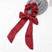 Simple Pure Color Satin Long Ribbon Hair Tie Ponytail Fabric Bow Elastic Rubber Band Head Rope Wholesale sku image 7