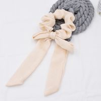 Simple Pure Color Satin Long Ribbon Hair Tie Ponytail Fabric Bow Elastic Rubber Band Head Rope Wholesale sku image 8