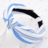 Classic Plaid Striped Korean Plaid Cross-knotted Fabric Color Matching Headband Wholesale sku image 1