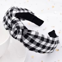 Classic Plaid Striped Korean Plaid Cross-knotted Fabric Color Matching Headband Wholesale sku image 3