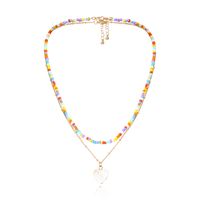 Fashion Wild Beaded Clavicle Chain Geometric Color Rice Bead Alloy Necklace sku image 1
