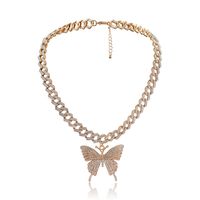 Mode Mikro-eingelegte Strass Geometrische Mode Einfache Große Schmetterling Legierung Halskette sku image 2