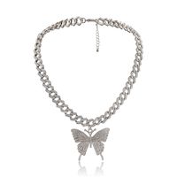 Fashion Micro-inlaid Rhinestone Geometric Fashion Simple Big Butterfly Alloy Necklace sku image 1