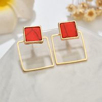 Occident Alloy Inlaid Precious Stones Earrings ( Triangle ) Nhbq0153 sku image 1